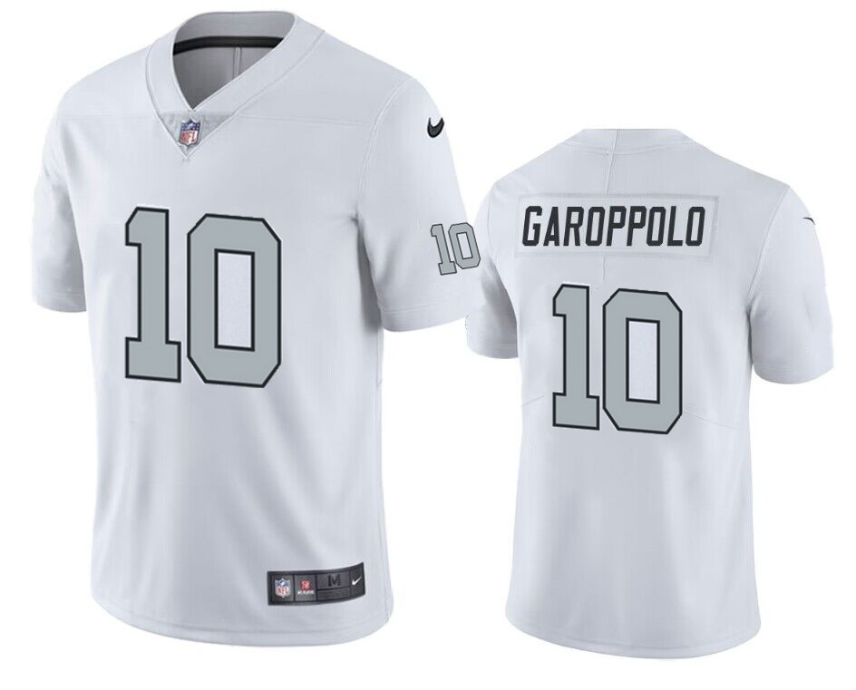 Men's Las Vegas Raiders #10 Jimmy Garoppolo White Vapor Untouchable Stitched Football Jersey Men's Las Vegas Raiders #10 Jimmy Garoppolo White Vapor Untouchable Stitched Football Jersey