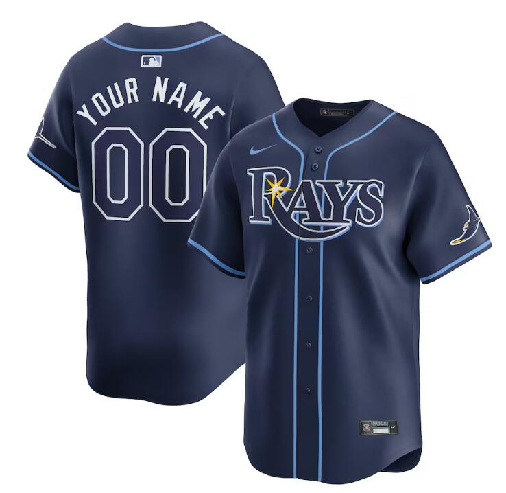 Men's Tampa Bay Rays Active Player Custom Navy Away Limited Stitched Baseball Jersey Men's Tampa Bay Rays Active Player Custom Navy Away Limited Stitched Baseball Jersey