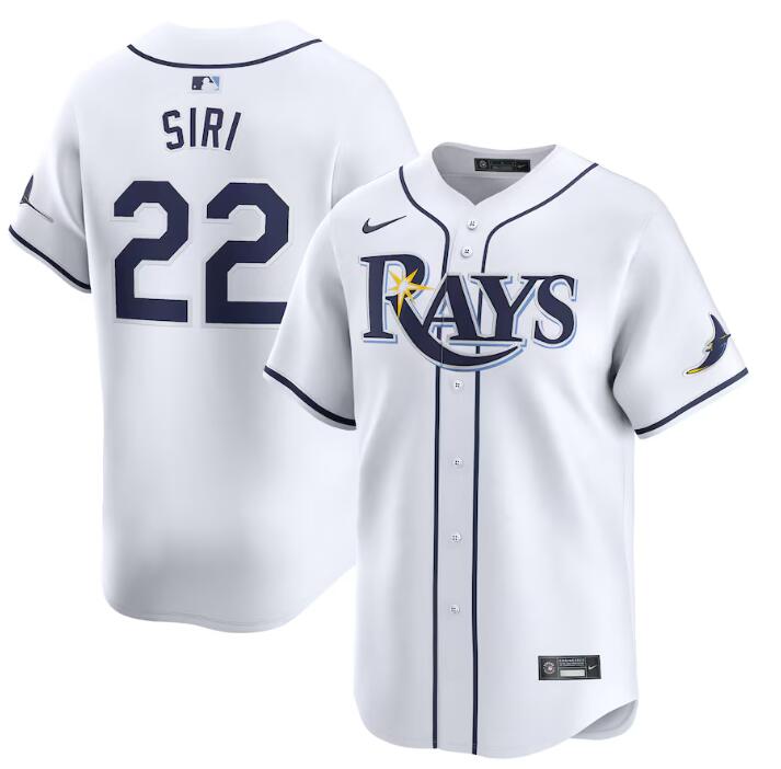 Men's Tampa Bay Rays #22 Jose Siri White Home Limited Stitched Baseball Jersey Men's Tampa Bay Rays #22 Jose Siri White Home Limited Stitched Baseball Jersey