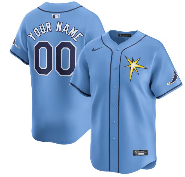 Men's Tampa Bay Rays Active Player Custom Light Blue Alternate Stitched Baseball Jersey Men's Tampa Bay Rays Active Player Custom Light Blue Alternate Stitched Baseball Jersey