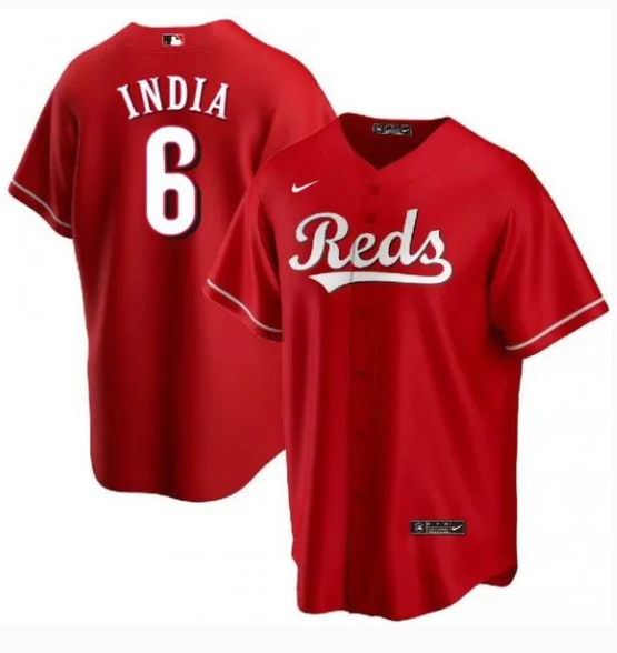 Men's Cincinnati Reds #6 Jonathan India Red Cool Base Stitched Baseball Jersey Men's Cincinnati Reds #6 Jonathan India Red Cool Base Stitched Baseball Jersey