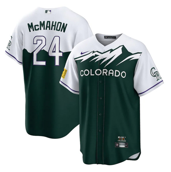 Men's Colorado Rockies #24 Ryan McMahon 2022 Green City Connect Stitched Baseball Jersey Men's Colorado Rockies #24 Ryan McMahon 2022 Green City Connect Stitched Baseball Jersey
