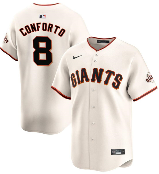 Men's San Francisco Giants #8 Michael Conforto Cream Home Limited Stitched Baseball Jersey Men's San Francisco Giants #8 Michael Conforto Cream Home Limited Stitched Baseball Jersey