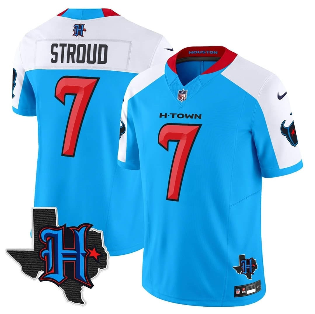 Men's Houston Texans #7 C.J. Stroud Blue/White 2024 F.U.S.E. Limited Stitched Jersey Men's Houston Texans #7 C.J. Stroud Blue/White 2024 F.U.S.E. Limited Stitched Jersey
