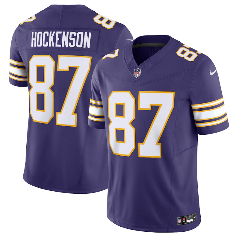 Men's Minnesota Vikings #87 T.J. Hockenson Purple 2023 F.U.S.E. Vapor Untouchable Limited Stitched Jersey Men's Minnesota Vikings #87 T.J. Hockenson Purple 2023 F.U.S.E. Vapor Untouchable Limited Stitched Jersey