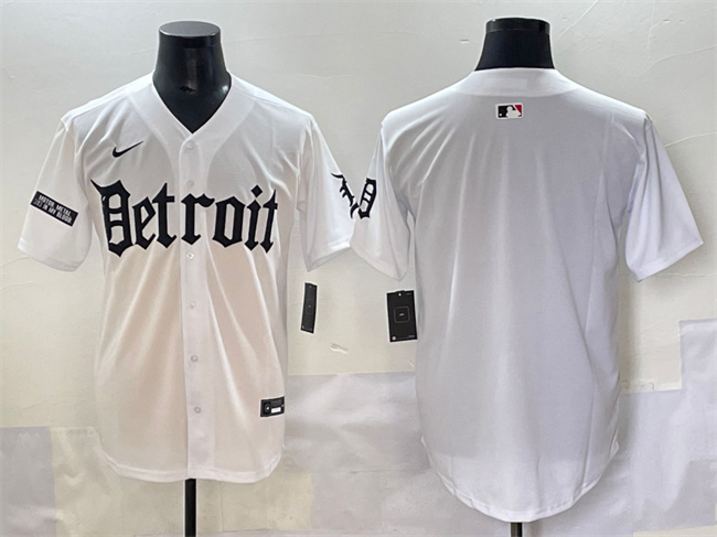 Men's Detroit Tigers Blank White 'Motor Gothic Edition' Vapor Premier Limited Stitched Baseball Jersey Men's Detroit Tigers Blank White 'Motor Gothic Edition' Vapor Premier Limited Stitched Baseball Jersey