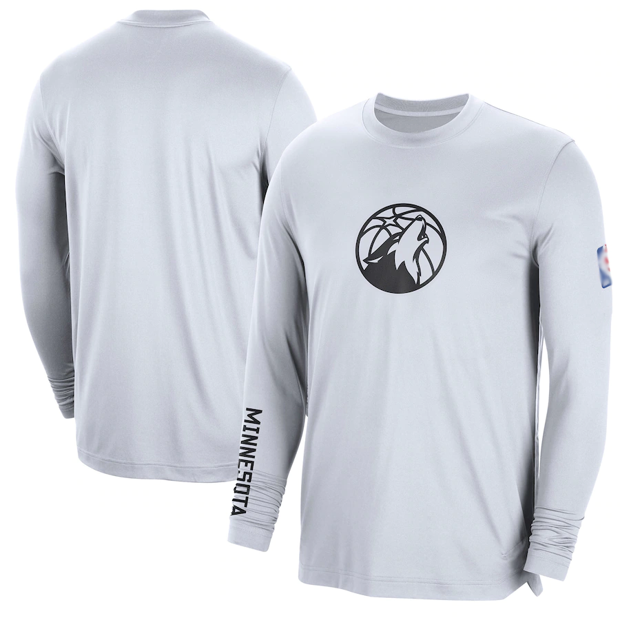 Men's Minnesota Timberwolves White 2022/23 City Edition Essential Expressive Long Sleeve T-Shirt Men's Minnesota Timberwolves White 2022/23 City Edition Essential Expressive Long Sleeve T-Shirt