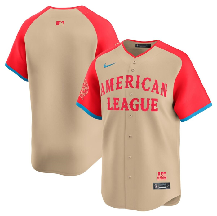 Men's American League Blank Cream 2024 All-Star Limited Stitched Baseball Jersey Men's American League Blank Cream 2024 All-Star Limited Stitched Baseball Jersey