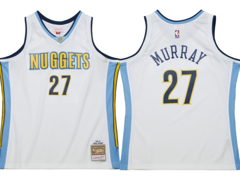 Men's Denver Nuggets #27 Jamal Murray White Stitched Basketball Jersey Men's Denver Nuggets #27 Jamal Murray White Stitched Basketball Jersey