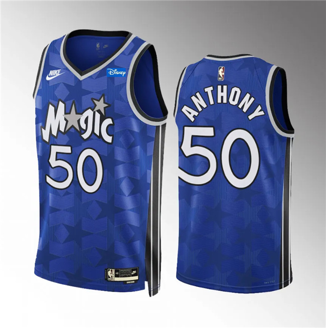 Men's Orlando Magic #50 Cole Anthony Blue 2023/24 Classic Edition Stitched Basketball Jersey Men's Orlando Magic #50 Cole Anthony Blue 2023/24 Classic Edition Stitched Basketball Jersey
