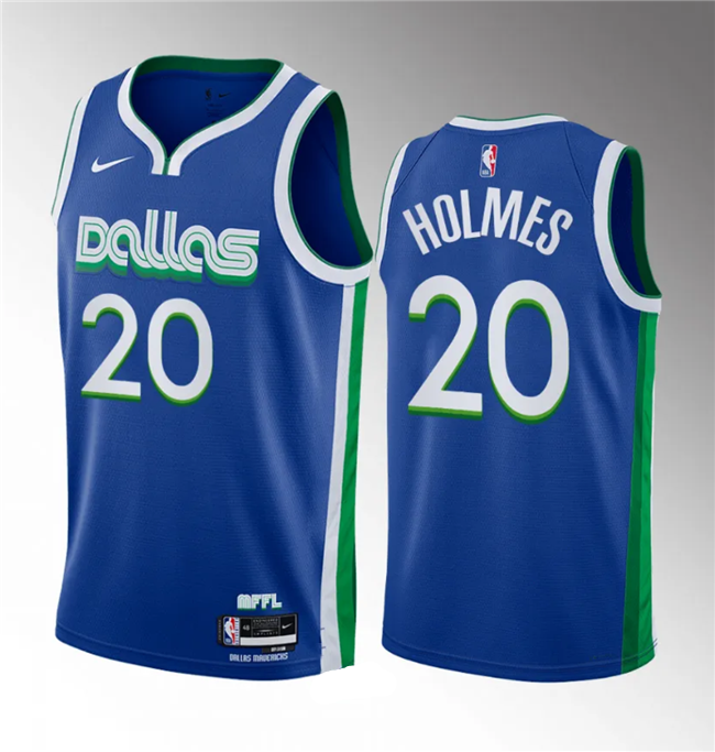 Men's Dallas Mavericks #20 Richaun Holmes Blue 2023 Draft City Edition Stitched Basketball Jersey Men's Dallas Mavericks #20 Richaun Holmes Blue 2023 Draft City Edition Stitched Basketball Jersey