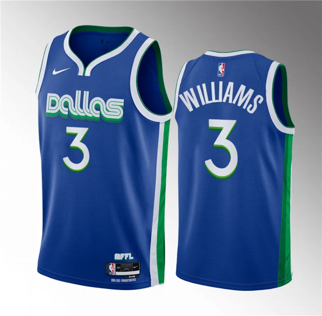 Men's Dallas Mavericks #3 Grant Williams Blue City Edition Stitched Basketball Jersey Men's Dallas Mavericks #3 Grant Williams Blue City Edition Stitched Basketball Jersey