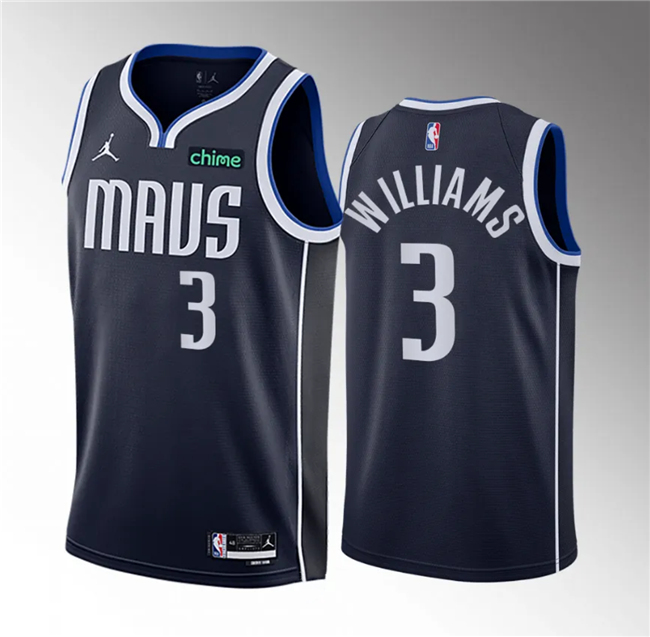 Men's Dallas Mavericks #3 Grant Williams Navy Statement Edition Stitched Basketball Jersey Men's Dallas Mavericks #3 Grant Williams Navy Statement Edition Stitched Basketball Jersey