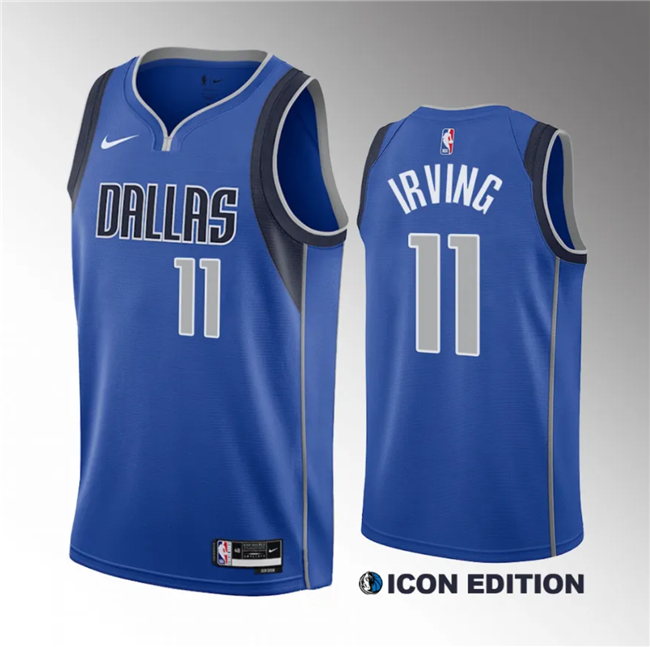 Men's Dallas Mavericks #11 Kyrie Irving Blue Icon Edition Stitched Basketball Jersey Men's Dallas Mavericks #11 Kyrie Irving Blue Icon Edition Stitched Basketball Jersey