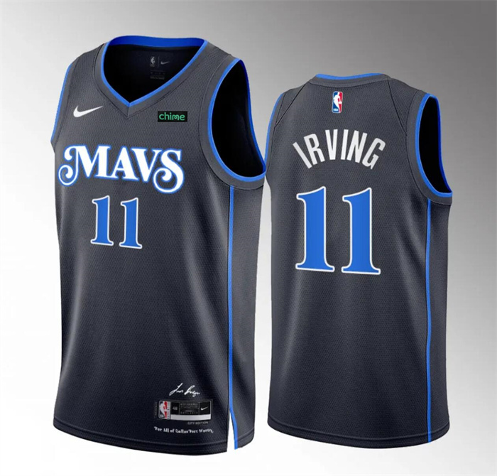 Men's Dallas Mavericks #11 Kyrie Irving Black 2023/24 City Edition Stitched Basketball Jersey