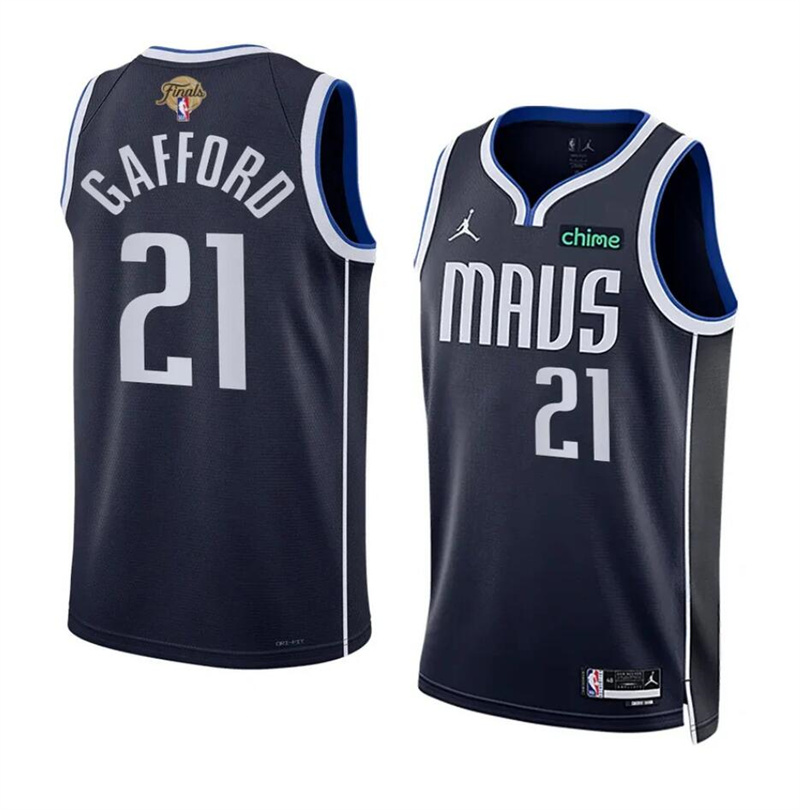 Men's Dallas Mavericks #21 Daniel Gafford Navy 2024 Finals Statement Edition Stitched Basketball Jersey Men's Dallas Mavericks #21 Daniel Gafford Navy 2024 Finals Statement Edition Stitched Basketball Jersey