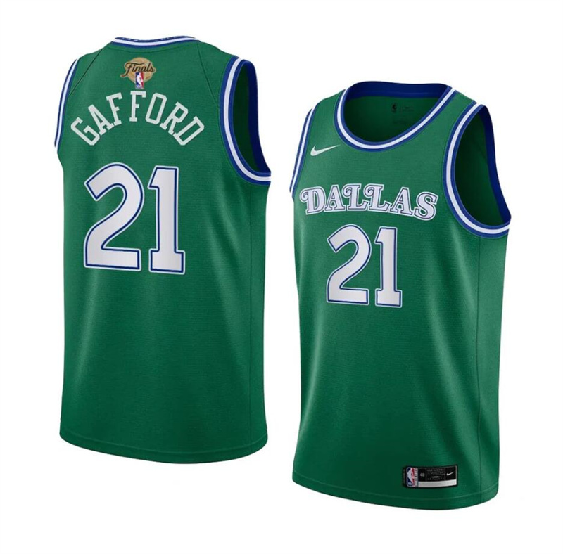 Men's Dallas Mavericks #21 Daniel Gafford Green 2024 Finals Classic Edition Stitched Basketball Jersey Men's Dallas Mavericks #21 Daniel Gafford Green 2024 Finals Classic Edition Stitched Basketball Jersey