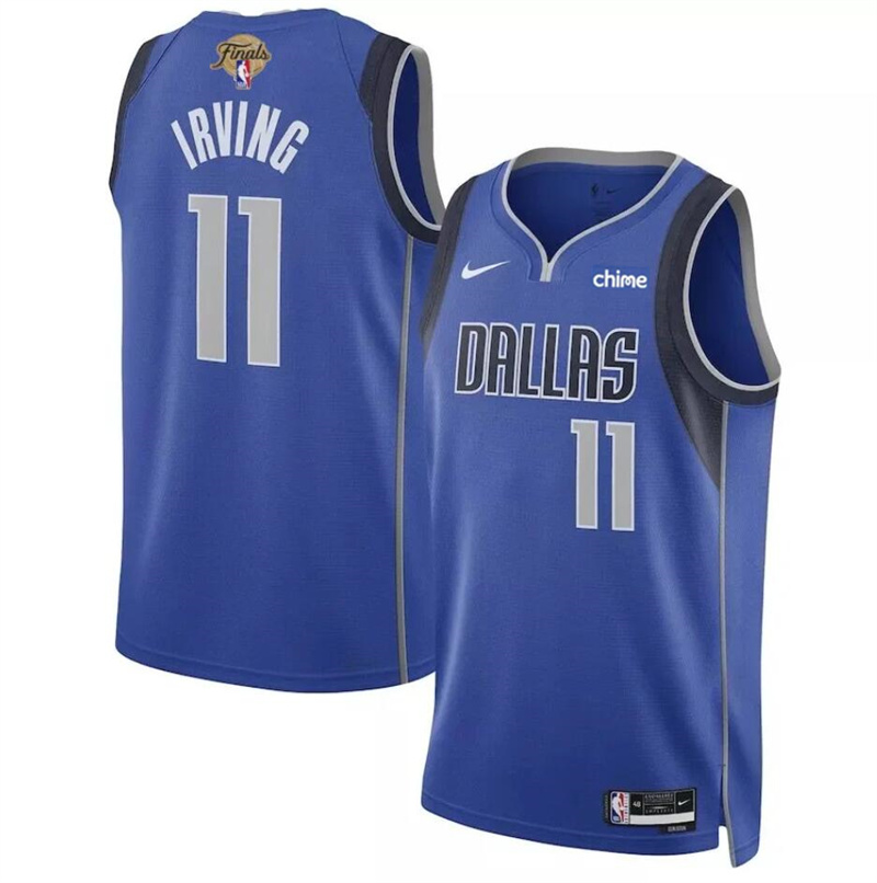 Men's Dallas Mavericks #11 Kyrie Irving Blue 2024 Finals Icon Edition Stitched Basketball Jersey Men's Dallas Mavericks #11 Kyrie Irving Blue 2024 Finals Icon Edition Stitched Basketball Jersey