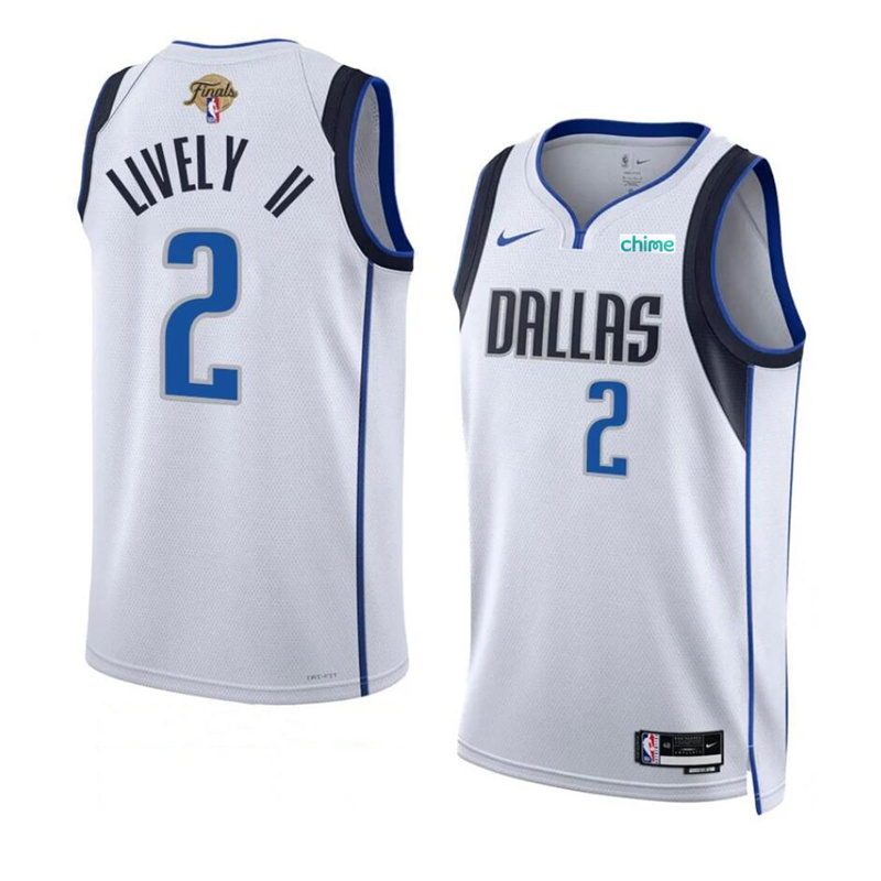Men's Dallas Mavericks #2 Dereck Lively II White 2024 Finals Association Edition Stitched Basketball Jersey Men's Dallas Mavericks #2 Dereck Lively II White 2024 Finals Association Edition Stitched Basketball Jersey