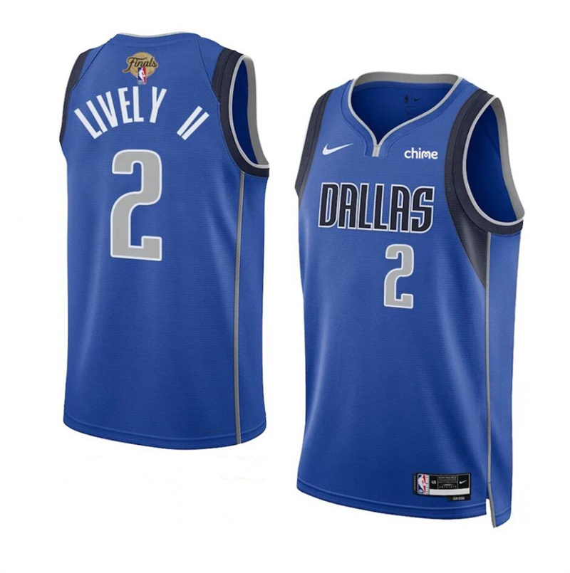 Men's Dallas Mavericks #2 Dereck Lively II Blue 2024 Finals Icon Edition Stitched Basketball Jersey Men's Dallas Mavericks #2 Dereck Lively II Blue 2024 Finals Icon Edition Stitched Basketball Jersey