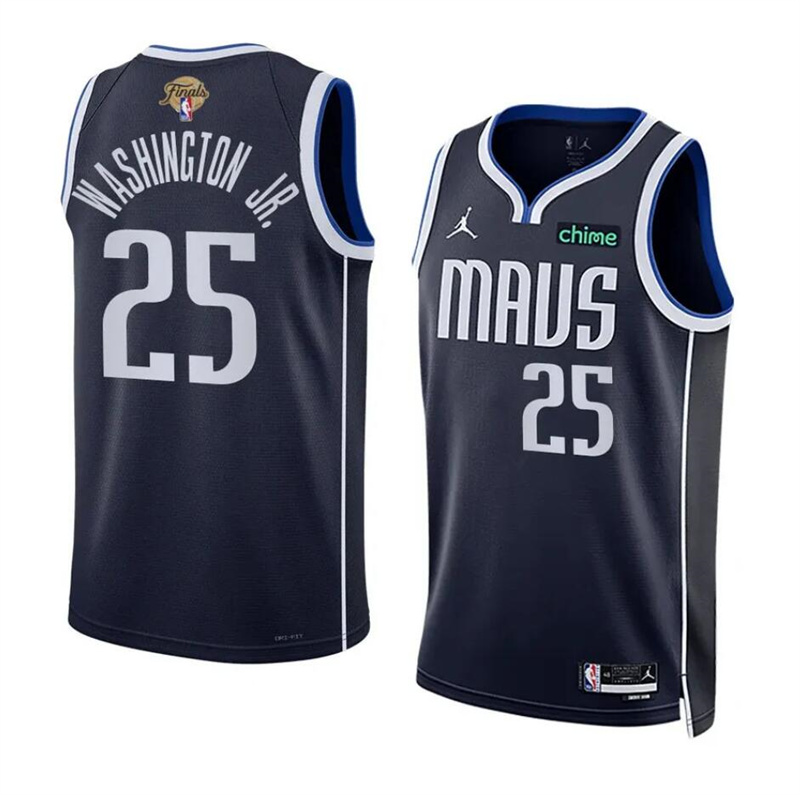 Men's Dallas Mavericks #25 P.J. Washington Jr. Navy 2024 Finals Statement Edition Stitched Basketball Jersey Men's Dallas Mavericks #25 P.J. Washington Jr. Navy 2024 Finals Statement Edition Stitched Basketball Jersey