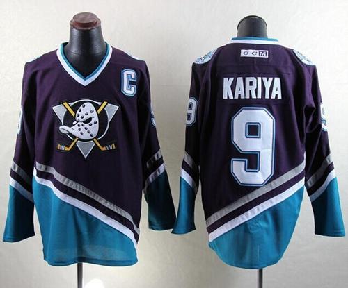 Ducks #9 Paul Kariya Purple/Turquoise CCM Throwback Stitched NHL Jersey Ducks #9 Paul Kariya Purple/Turquoise CCM Throwback Stitched NHL Jersey