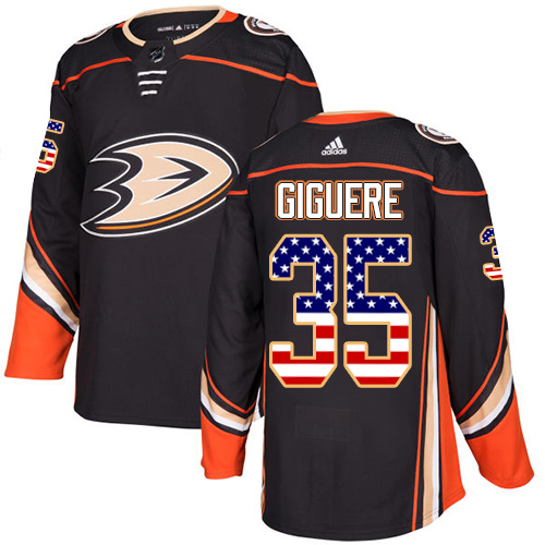 Adidas Ducks #35 Jean-Sebastien Giguere Black Home Authentic USA Flag Stitched NHL Jersey Adidas Ducks #35 Jean-Sebastien Giguere Black Home Authentic USA Flag Stitched NHL Jersey