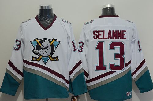 Ducks #13 Teemu Selanne White CCM Throwback Stitched NHL Jersey Ducks #13 Teemu Selanne White CCM Throwback Stitched NHL Jersey