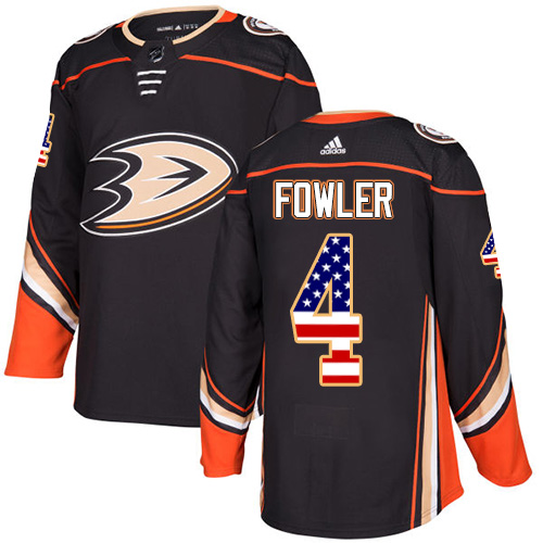 Adidas Ducks #4 Cam Fowler Black Home Authentic USA Flag Stitched NHL Jersey Adidas Ducks #4 Cam Fowler Black Home Authentic USA Flag Stitched NHL Jersey