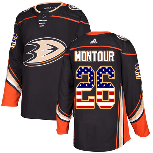 Adidas Ducks #26 Brandon Montour Black Home Authentic USA Flag Stitched NHL Jersey Adidas Ducks #26 Brandon Montour Black Home Authentic USA Flag Stitched NHL Jersey
