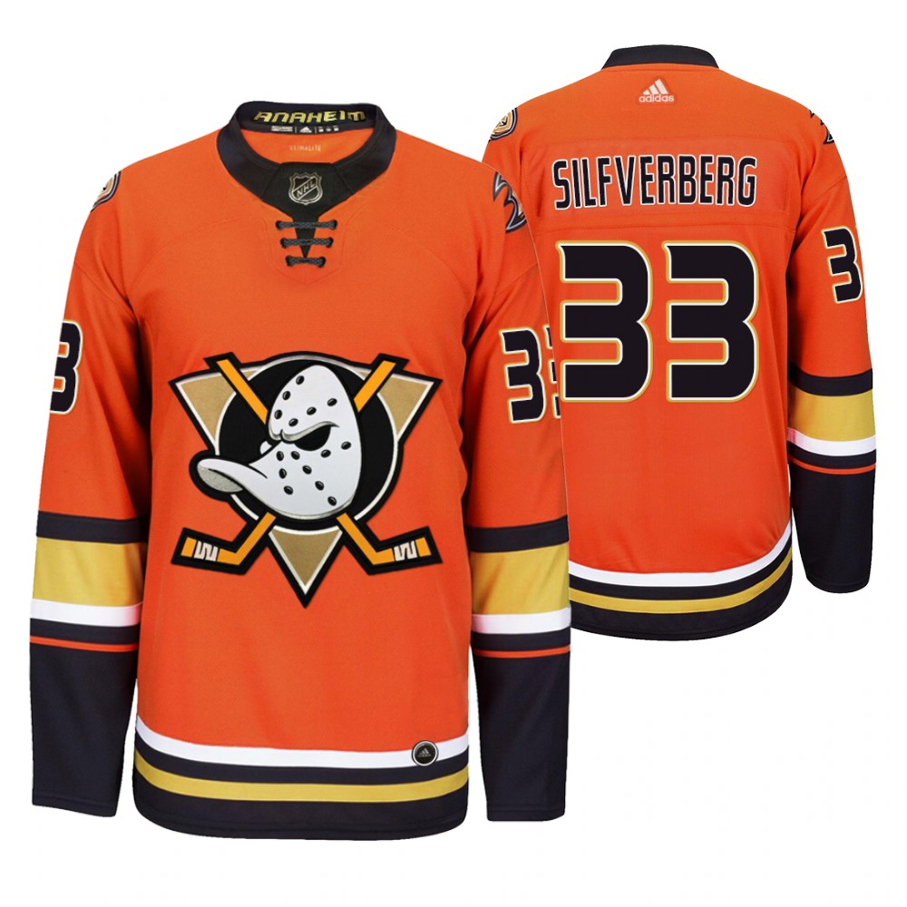 Anaheim Ducks #33 Jakob Silfverberg Men's 2019-20 Third Orange Alternate Stitched NHL Jersey Anaheim Ducks #33 Jakob Silfverberg Men's 2019-20 Third Orange Alternate Stitched NHL Jersey