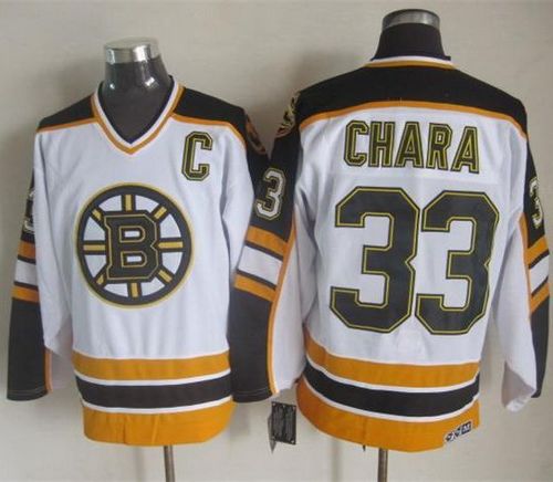 Bruins #33 Zdeno Chara White/Black CCM Throwback Stitched NHL Jersey Bruins #33 Zdeno Chara White/Black CCM Throwback Stitched NHL Jersey