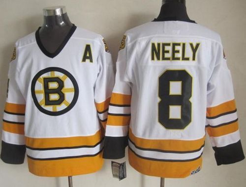 Bruins #8 Cam Neely White/Yellow CCM Throwback Stitched NHL Jersey Bruins #8 Cam Neely White/Yellow CCM Throwback Stitched NHL Jersey