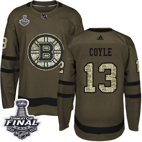 Adidas Bruins #13 Charlie Coyle Green Salute to Service 2019 Stanley Cup Final Stitched NHL Jersey Adidas Bruins #13 Charlie Coyle Green Salute to Service 2019 Stanley Cup Final Stitched NHL Jersey