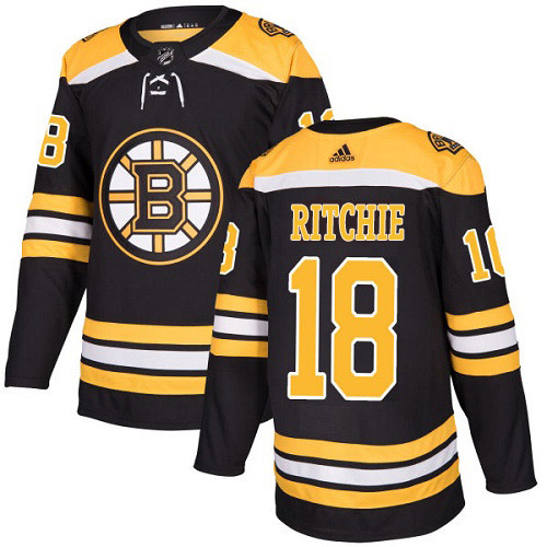Adidas Bruins #18 Brett Ritchie Black Home Authentic Stitched NHL Jersey Adidas Bruins #18 Brett Ritchie Black Home Authentic Stitched NHL Jersey