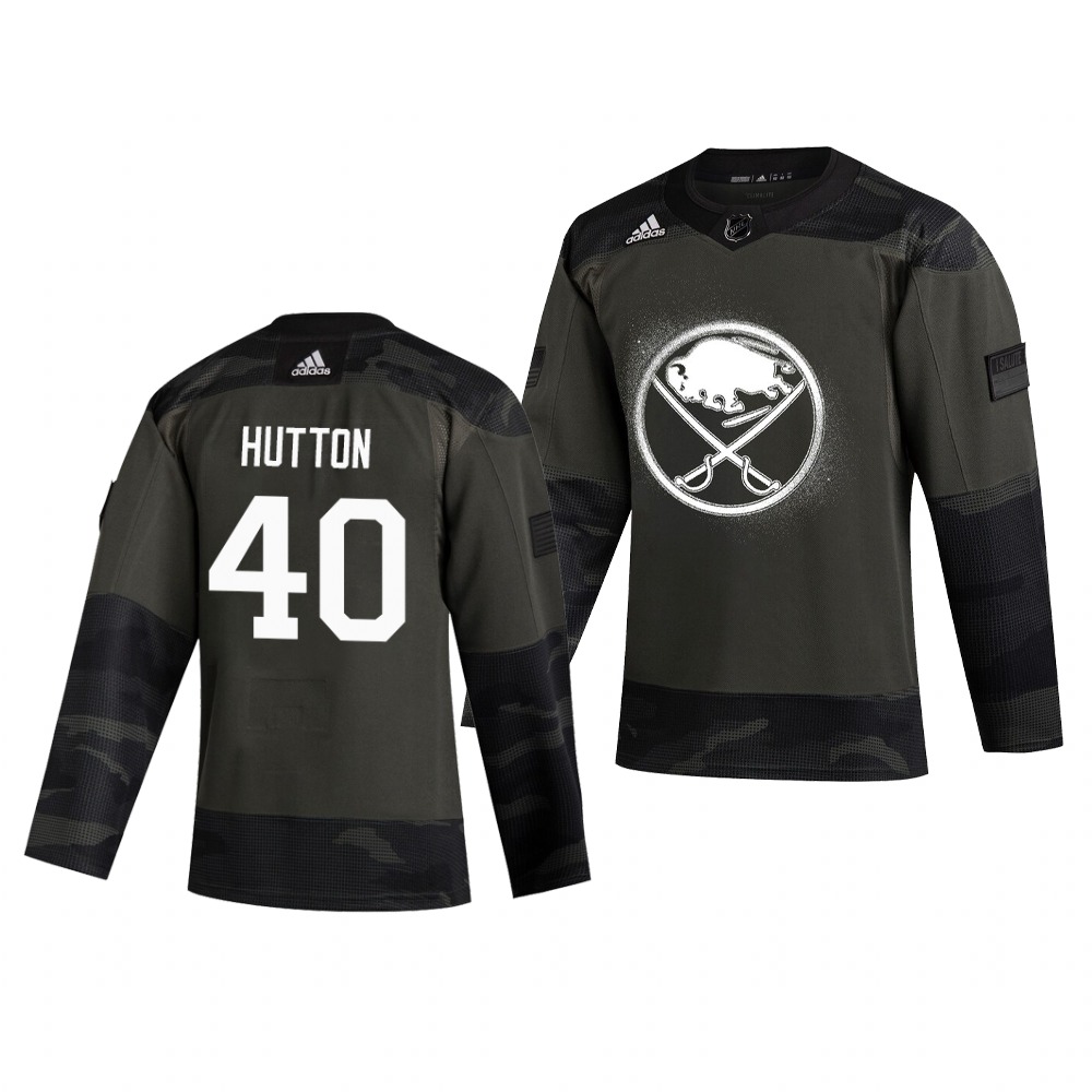 Buffalo Sabres #40 Carter Hutton Adidas 2019 Veterans Day Men's Authentic Practice NHL Jersey Camo Buffalo Sabres #40 Carter Hutton Adidas 2019 Veterans Day Men's Authentic Practice NHL Jersey Camo