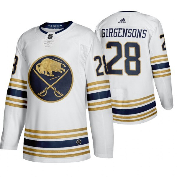Buffalo Sabres #28 Zemgus Girgensons White 50th Anniversary Third 2019-20 Jersey Buffalo Sabres #28 Zemgus Girgensons White 50th Anniversary Third 2019-20 Jersey