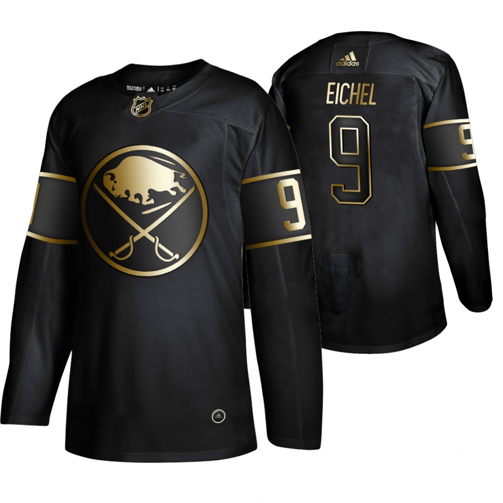 Adidas Sabres #9 Jack Eichel Men's 2019 Black Golden Edition Authentic Stitched NHL Jersey Adidas Sabres #9 Jack Eichel Men's 2019 Black Golden Edition Authentic Stitched NHL Jersey