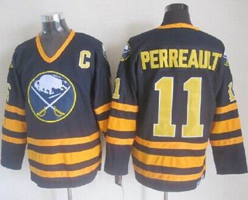 Sabres #11 Gilbert Perreault Navy Blue CCM Throwback Stitched NHL Jersey Sabres #11 Gilbert Perreault Navy Blue CCM Throwback Stitched NHL Jersey