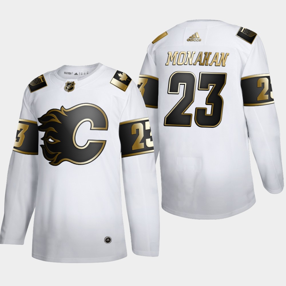 Calgary Flames #23 Sean Monahan Men's Adidas White Golden Edition Limited Stitched NHL Jersey Calgary Flames #23 Sean Monahan Men's Adidas White Golden Edition Limited Stitched NHL Jersey