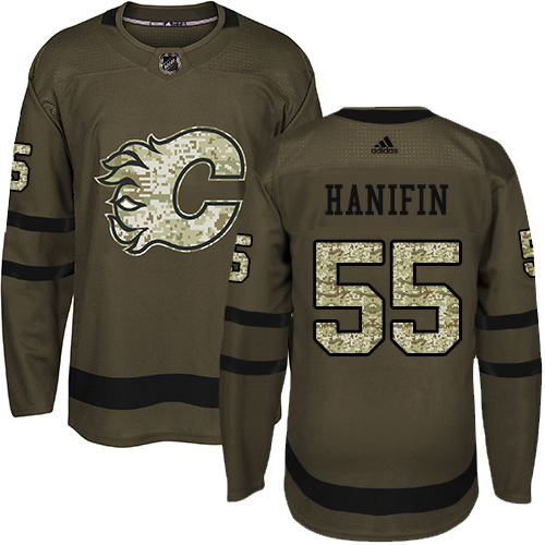 Adidas Flames #55 Noah Hanifin Green Salute to Service Stitched NHL Jersey Adidas Flames #55 Noah Hanifin Green Salute to Service Stitched NHL Jersey