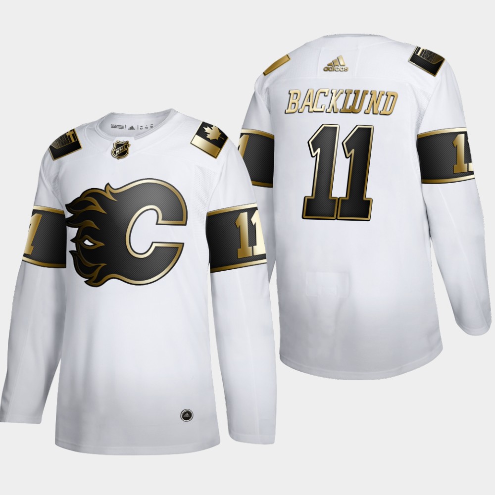 Calgary Flames #11 Mikael Backlund Men's Adidas White Golden Edition Limited Stitched NHL Jersey Calgary Flames #11 Mikael Backlund Men's Adidas White Golden Edition Limited Stitched NHL Jersey