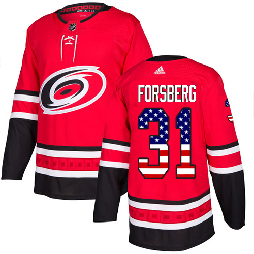 Adidas Hurricanes #31 Anton Forsberg Red Home Authentic USA Flag Stitched NHL Jersey Adidas Hurricanes #31 Anton Forsberg Red Home Authentic USA Flag Stitched NHL Jersey