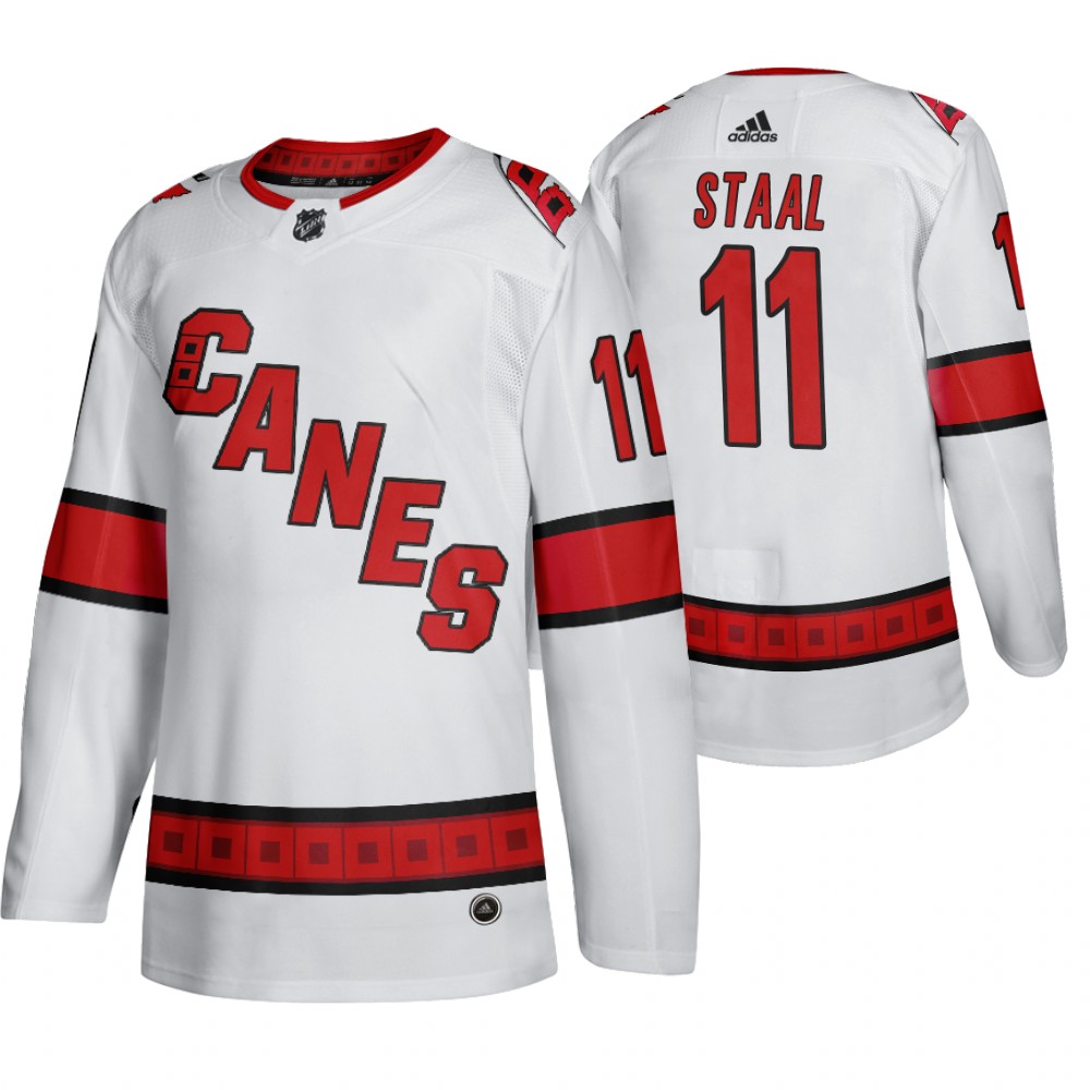 Carolina Hurricanes #11 Jordan Staal Men's 2019-20 Away Authentic Player White Stitched NHL Jersey Carolina Hurricanes #11 Jordan Staal Men's 2019-20 Away Authentic Player White Stitched NHL Jersey