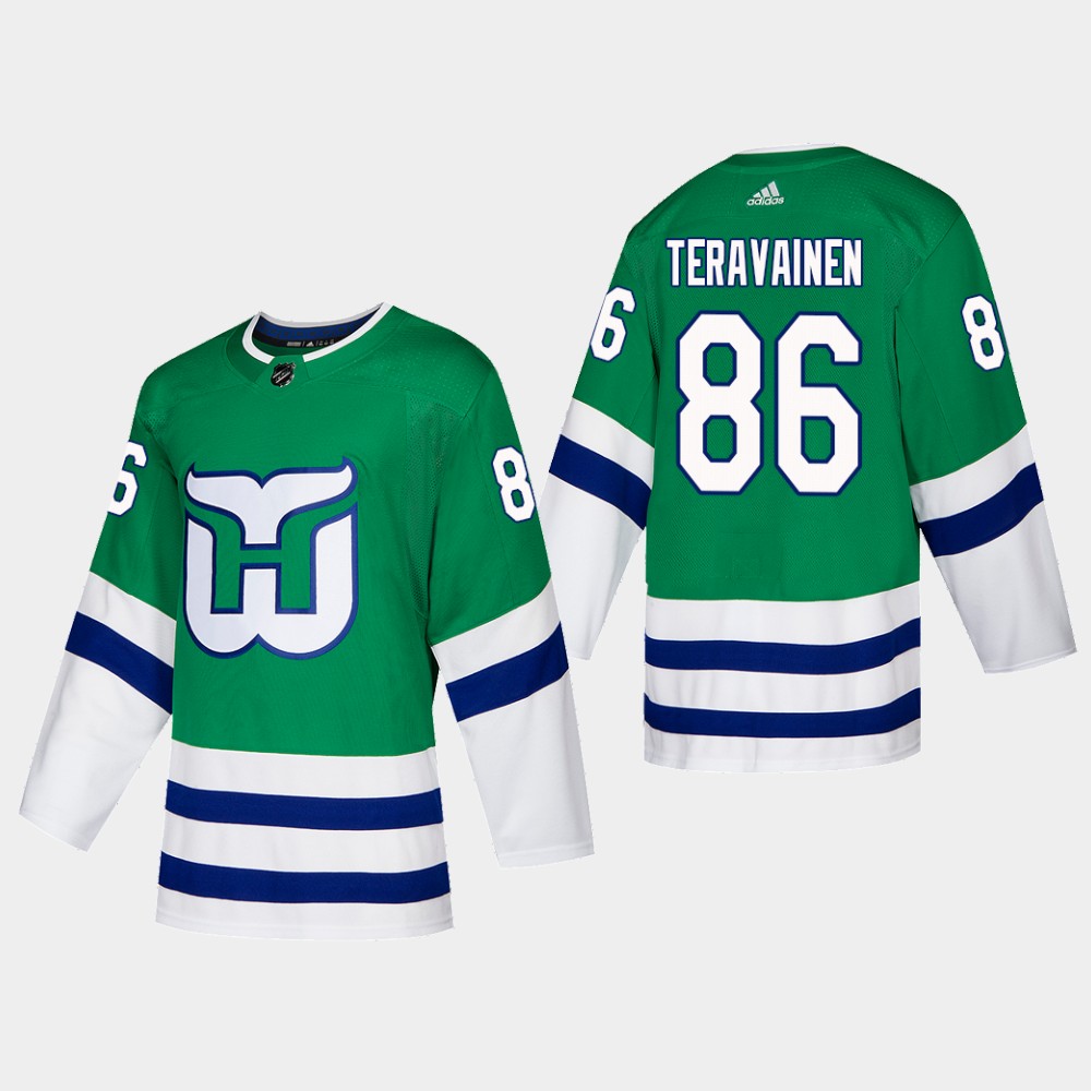 Hartford Whalers #86 Teuvo Teravainen Adidas 2019-20 Heritage Authentic Player NHL Jersey Green Hartford Whalers #86 Teuvo Teravainen Adidas 2019-20 Heritage Authentic Player NHL Jersey Green
