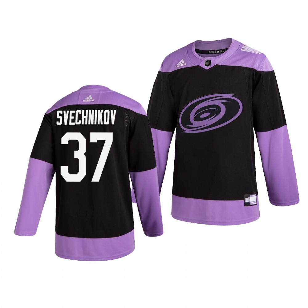 Carolina Hurricanes #37 Andrei Svechnikov Adidas Men's Hockey Fights Cancer Practice NHL Jersey Black Carolina Hurricanes #37 Andrei Svechnikov Adidas Men's Hockey Fights Cancer Practice NHL Jersey Black