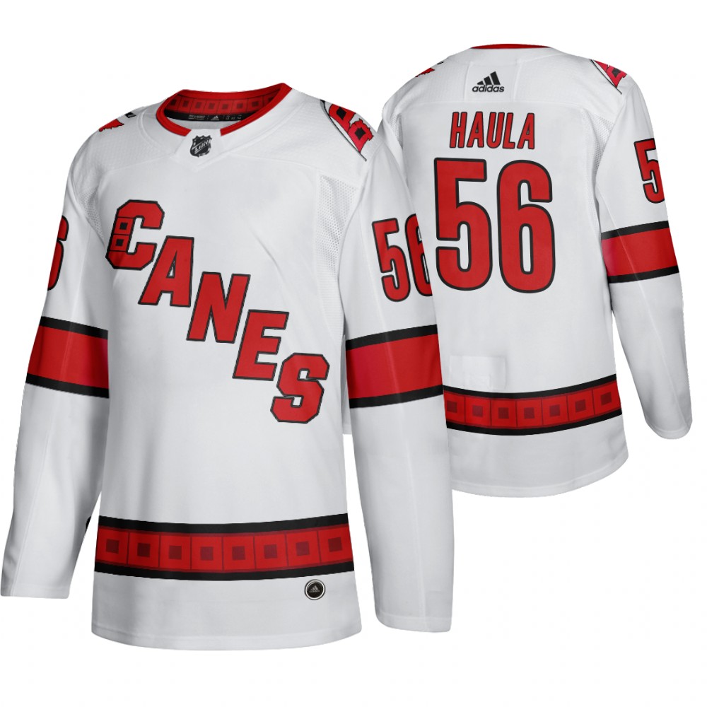 Carolina Hurricanes #56 Erik Haula Men's 2019-20 Away Authentic Player White Stitched NHL Jersey Carolina Hurricanes #56 Erik Haula Men's 2019-20 Away Authentic Player White Stitched NHL Jersey