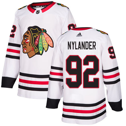 Adidas Blackhawks #92 Alexander Nylander White Road Authentic Stitched NHL Jersey Adidas Blackhawks #92 Alexander Nylander White Road Authentic Stitched NHL Jersey