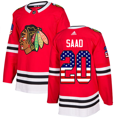 Adidas Blackhawks #20 Brandon Saad Red Home Authentic USA Flag Stitched NHL Jersey Adidas Blackhawks #20 Brandon Saad Red Home Authentic USA Flag Stitched NHL Jersey