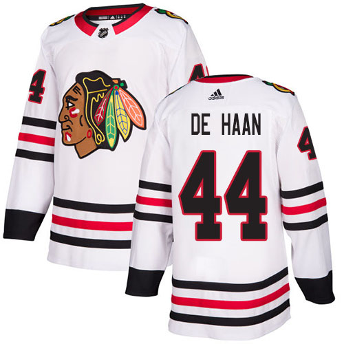 Adidas Blackhawks #44 Calvin De Haan White Road Authentic Stitched NHL Jersey Adidas Blackhawks #44 Calvin De Haan White Road Authentic Stitched NHL Jersey